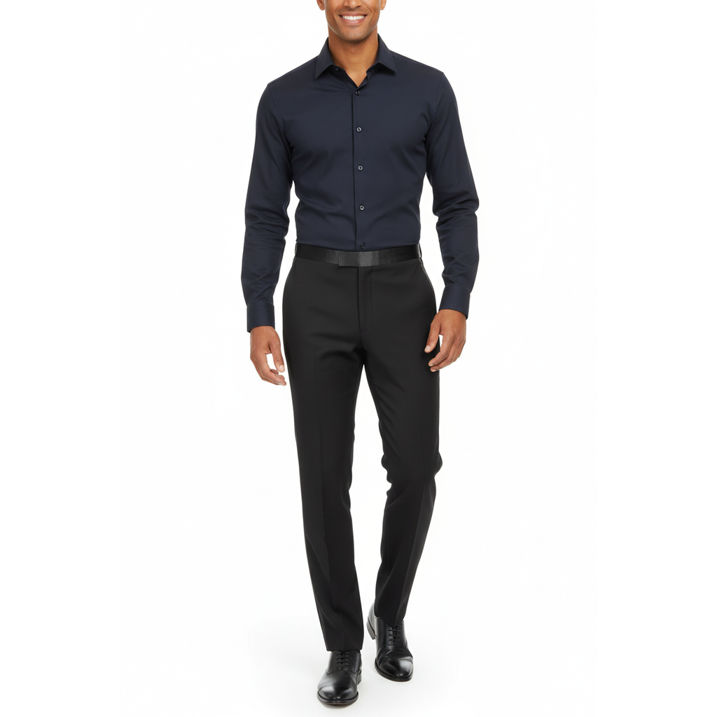 Men's Tuxedo Formal Pants Satin Side Trimmed Stretchable Waist Band 201-1