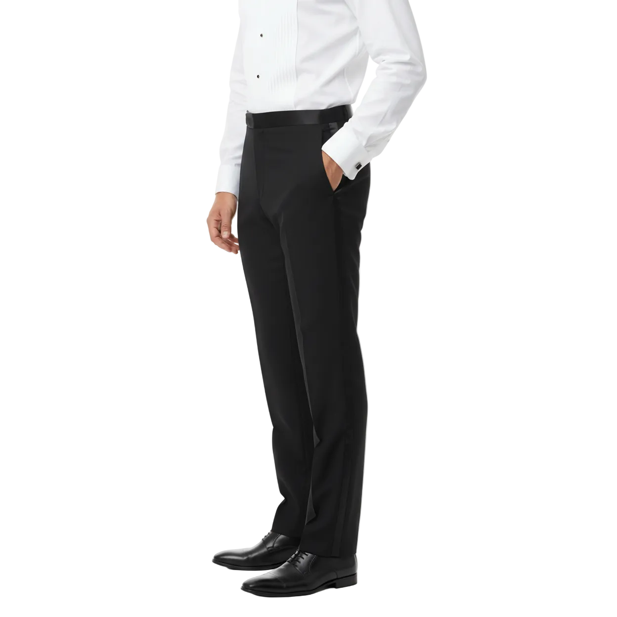 Men's Tuxedo Formal Pants Satin Side Trimmed Stretchable Waist Band 201-1