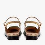 The Rosalinda Green Patent Leather Women Flat Slingback Sandal