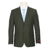 Men RENOIR Suit Seprates Solid 2 Button Business Formal Slim Fit 201-10 Olive