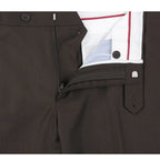 Men Renoir Flat Front Suit Separate Pants Slim Fit Slacks 201-5 Brown
