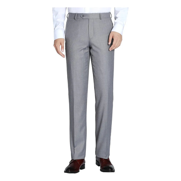 Men Flat Front Suit Separate Pants Slim Fit Soft Feel Slacks 202-2 Light Gray