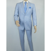 Men RENOIR suit Solid 2 Button Business Formal All Purpose Slim Fit 203-9 Blue