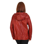 The Muncy Red Leather Women Jacket