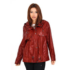 The Muncy Red Leather Women Jacket