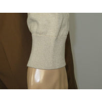 Men's Sweater Knit By BRANGO Turkey Mock Neck Cotton Blend 21050 Beige