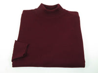 Men's Sweater Knit By BRANGO Turkey Mock Neck Cotton Blend 21050 Burgundy