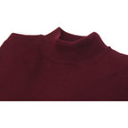 Men's Sweater Knit By BRANGO Turkey Mock Neck Cotton Blend 21050 Burgundy
