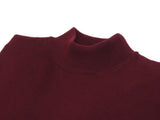 Men's Sweater Knit By BRANGO Turkey Mock Neck Cotton Blend 21050 Burgundy