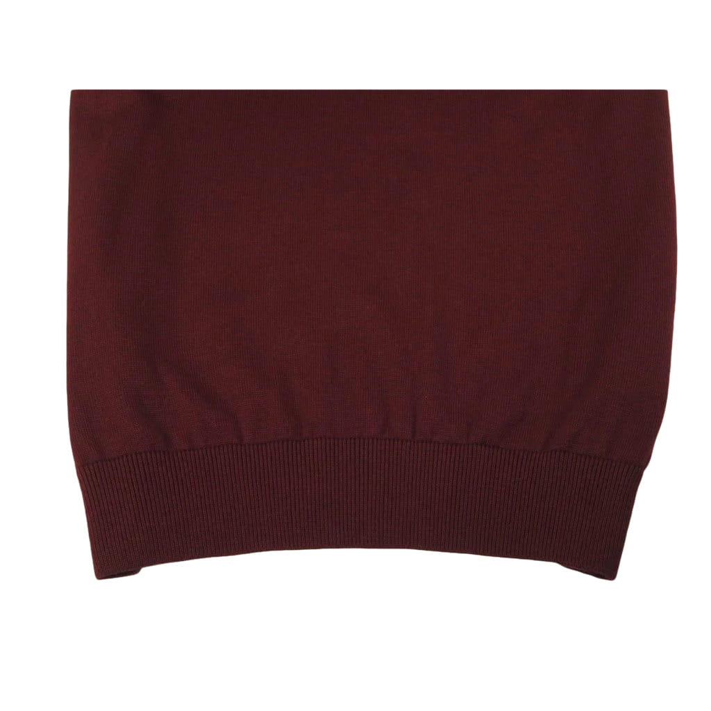 Men's Sweater Knit By BRANGO Turkey Mock Neck Cotton Blend 21050 Burgundy
