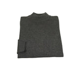 Men's Sweater Knit By BRANGO Turkey Mock Neck Cotton Blend 21050 Charcoal