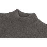 Men's Sweater Knit By BRANGO Turkey Mock Neck Cotton Blend 21050 Charcoal