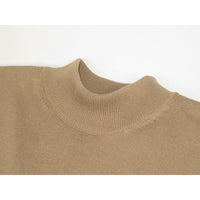 Men's Sweater Knit By BRANGO Turkey Mock Neck Cotton Blend 21050 Dark Beige