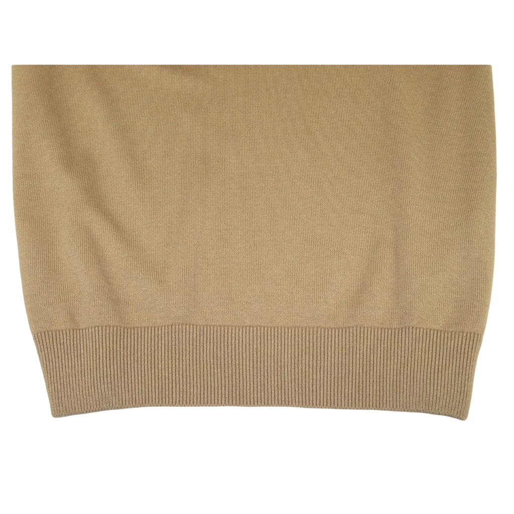 Men's Sweater Knit By BRANGO Turkey Mock Neck Cotton Blend 21050 Dark Beige