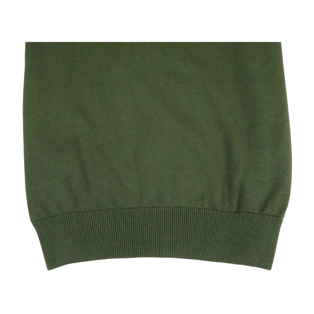 Mens Sweater Knit BRANGO Turkey Mock Neck Cotton Blend 21050 Khaki Green