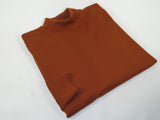 Men's Sweater Knit By BRANGO Turkey Mock Neck Cotton Blend 21050 Tobacco