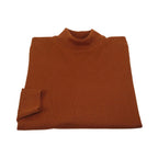 Men's Sweater Knit By BRANGO Turkey Mock Neck Cotton Blend 21050 Tobacco
