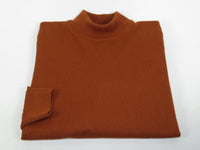 Men's Sweater Knit By BRANGO Turkey Mock Neck Cotton Blend 21050 Tobacco