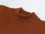 Men's Sweater Knit By BRANGO Turkey Mock Neck Cotton Blend 21050 Tobacco