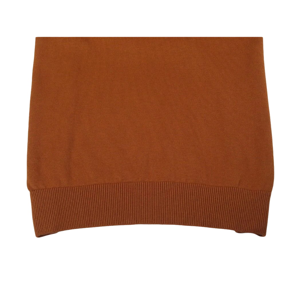 Men's Sweater Knit By BRANGO Turkey Mock Neck Cotton Blend 21050 Tobacco