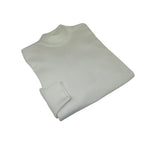 Men's Sweater Knit By BRANGO Turkey Mock Neck Cotton Blend 21050 White