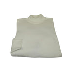Men's Sweater Knit By BRANGO Turkey Mock Neck Cotton Blend 21050 White
