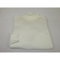 Men's Sweater Knit By BRANGO Turkey Mock Neck Cotton Blend 21050 White