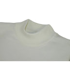 Men's Sweater Knit By BRANGO Turkey Mock Neck Cotton Blend 21050 White