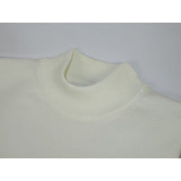 Men's Sweater Knit By BRANGO Turkey Mock Neck Cotton Blend 21050 White