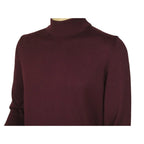 Men's Sweater Knit By BRANGO Turkey Mock Neck Cotton Blend 21050 Burgundy