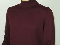 Men's Sweater Knit By BRANGO Turkey Mock Neck Cotton Blend 21050 Burgundy