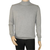 Men's Sweater Knit By BRANGO Turkey Mock Neck Cotton Blend 21050 Gray