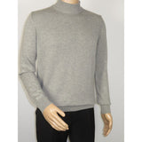 Men's Sweater Knit By BRANGO Turkey Mock Neck Cotton Blend 21050 Gray