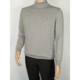 Men's Sweater Knit By BRANGO Turkey Mock Neck Cotton Blend 21050 Gray