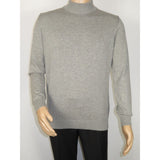 Men's Sweater Knit By BRANGO Turkey Mock Neck Cotton Blend 21050 Gray