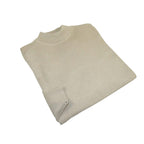Men's Sweater Knit By BRANGO Turkey Mock Neck Cotton Blend 21050 Beige