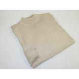 Men's Sweater Knit By BRANGO Turkey Mock Neck Cotton Blend 21050 Beige