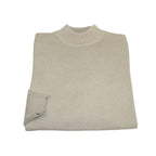 Men's Sweater Knit By BRANGO Turkey Mock Neck Cotton Blend 21050 Beige