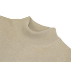 Men's Sweater Knit By BRANGO Turkey Mock Neck Cotton Blend 21050 Beige