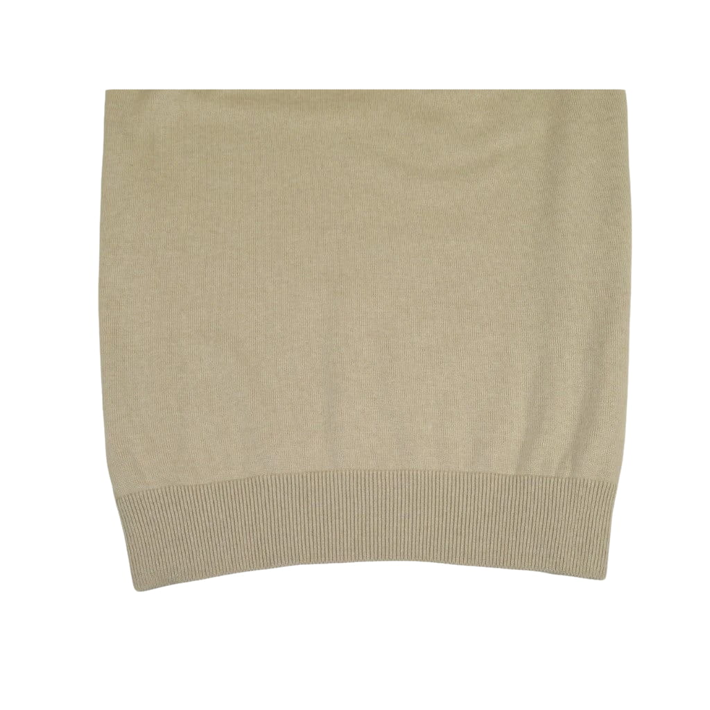 Men's Sweater Knit By BRANGO Turkey Mock Neck Cotton Blend 21050 Beige