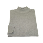 Men's Sweater Knit By BRANGO Turkey Mock Neck Cotton Blend 21050 Gray