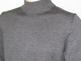 Men's Sweater Knit By BRANGO Turkey Mock Neck Cotton Blend 21050 Charcoal