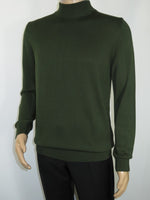 Mens Sweater Knit BRANGO Turkey Mock Neck Cotton Blend 21050 Khaki Green