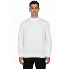 Men's Sweater Knit By BRANGO Turkey Mock Neck Cotton Blend 21050 White