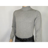 Men's Sweater Knit By BRANGO Turkey Mock Neck Cotton Blend 21050 Gray