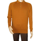 Men's Sweater Knit By BRANGO Turkey Polo Neck Cotton Blend 21220 Mustard