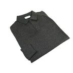 Men's Sweater Knit By BRANGO Turkey Polo Neck Cotton Blend 21228 Charcoal Gray