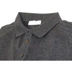 Men's Sweater Knit By BRANGO Turkey Polo Neck Cotton Blend 21228 Charcoal Gray