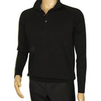 Men's Sweater Knit By BRANGO Turkey Polo Neck Cotton Blend 21228 Black