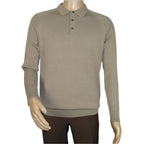 Men's Sweater Knit By BRANGO Turkey Polo Neck Cotton Blend 21228 Dark Beige